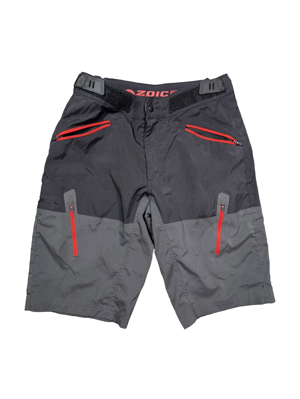 ZOIC Session Shorts Men's Med Black Gray MTB Mountain Bike Cycling No Liner Zip